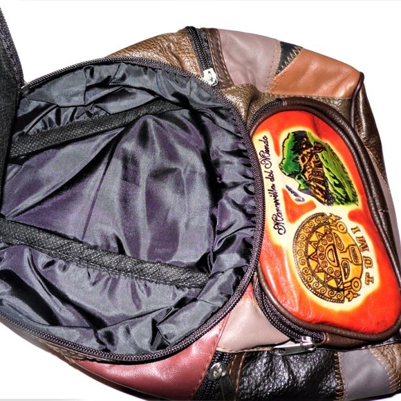 Pieceofheaven Bags Leather Backpack Machu Picchu Designs From Peru